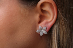 Pave Floral Studs