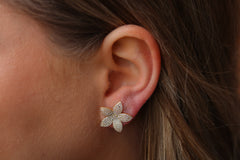 Pave Floral Studs