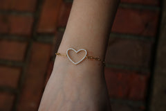 Open Heart Link Bracelet