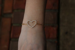 Open Heart Link Bracelet