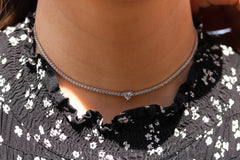 Heart Solitaire Tennis Choker