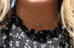 Heart Solitaire Tennis Choker