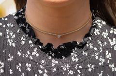 Heart Solitaire Tennis Choker