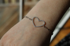Open Heart Link Bracelet