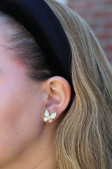 Mother Of Pearl Butterfly Studs