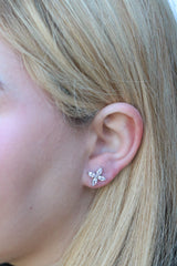 Baguette Floral Stud