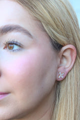 Baguette Floral Stud