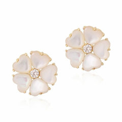 Mother-of-Pearl Flower Stud Earring