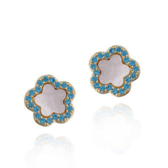Small Mother-of-Pearl Flower Stud Earrings