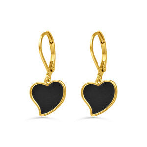 Slanted Heart Stone Earrings