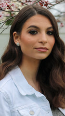 Swirled Floral Baguette Studs