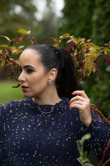 Baguette Swirled Post Earrings