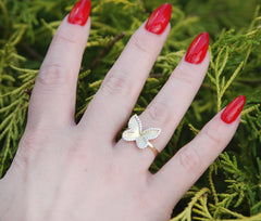 Matte Gold Butterfly Ring