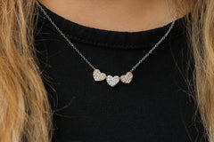 Small Tricolor Heart Necklace