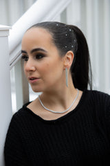 Long Triple Tennis Earrings