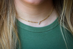 Link Heart Solitaire Necklace