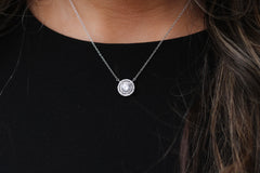 Double Halo Solitaire Necklace
