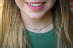 Link Heart Solitaire Necklace