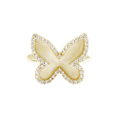 Matte Gold Butterfly Ring
