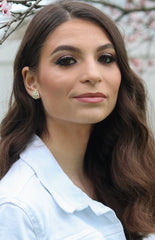 Swirled Floral Baguette Studs