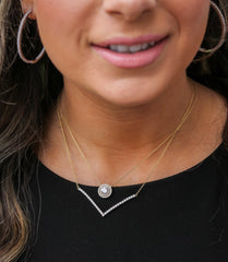 Double Halo Solitaire Necklace