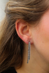 Double Tennis Dangle Earrings