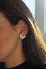 Statement Mother Of Pearl Butterfly Earrings