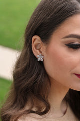 Baguette Floral Earring Post