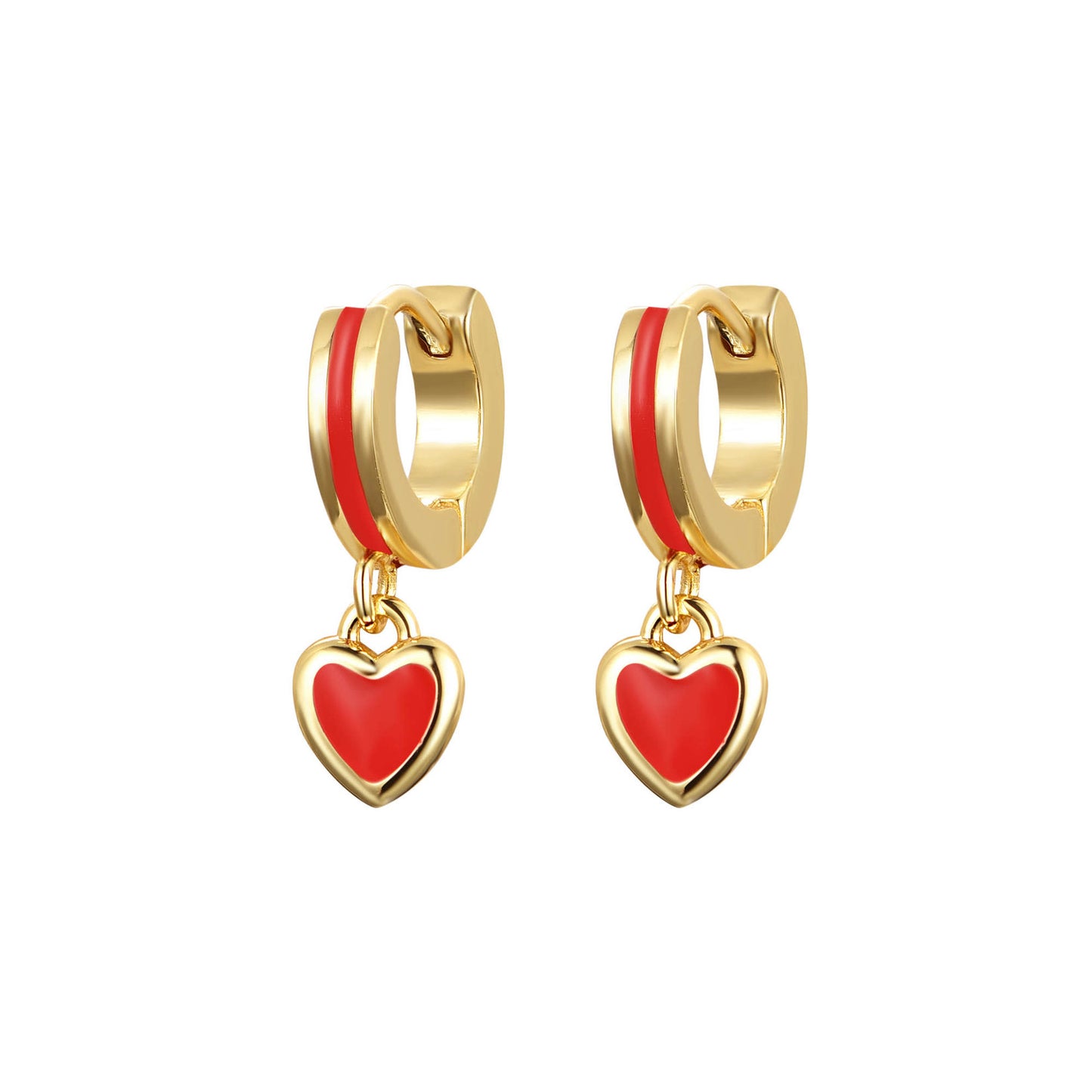 Red Heart Loop Earrings
