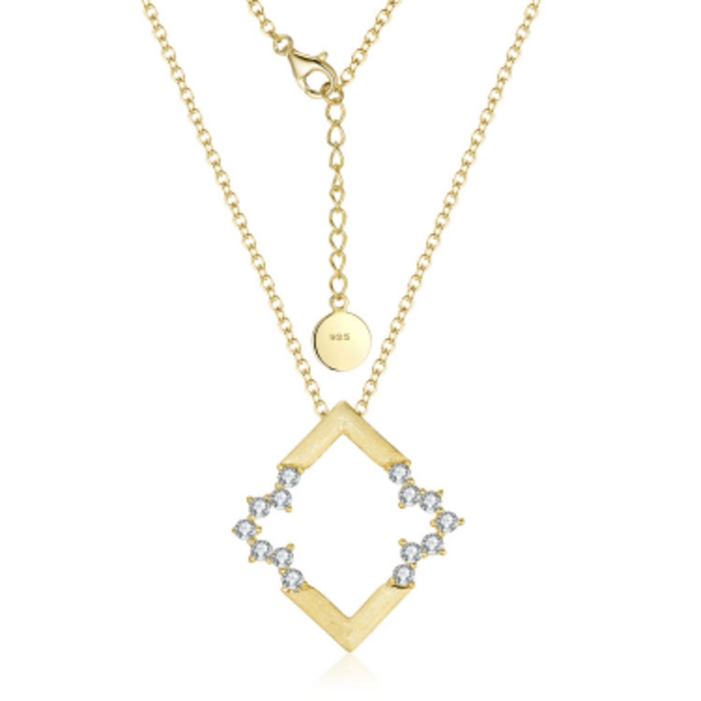 Matt Gold Corner Detailed Necklace
