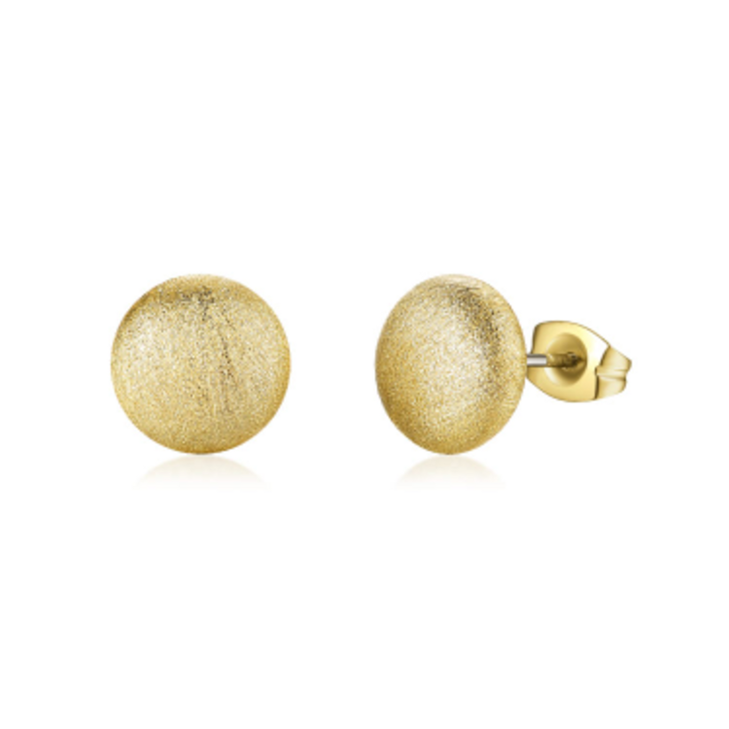 Gold Matt Flat Ball Studs
