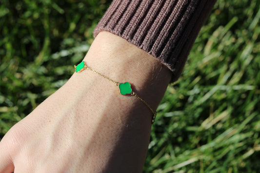 Enamel Clover Bracelet