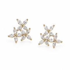 Triple Baguette Stud Earrings