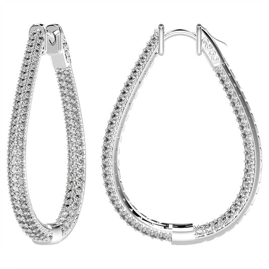 Pave Teardrop Hoops