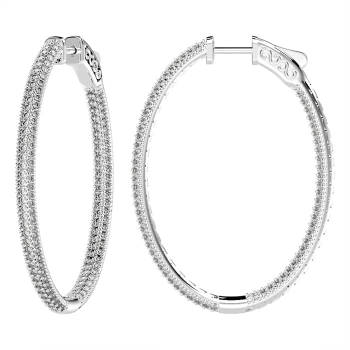 Pave Oval Hoops