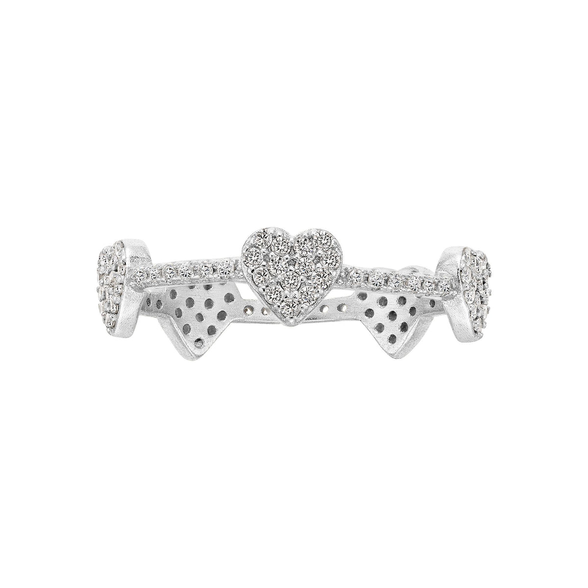 Pave Heart Eternity Ring