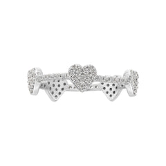 Pave Heart Eternity Ring