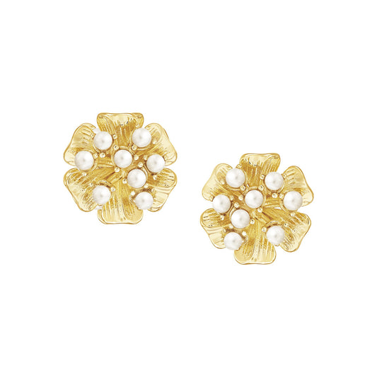 Pearl Bloom Stud Earrings