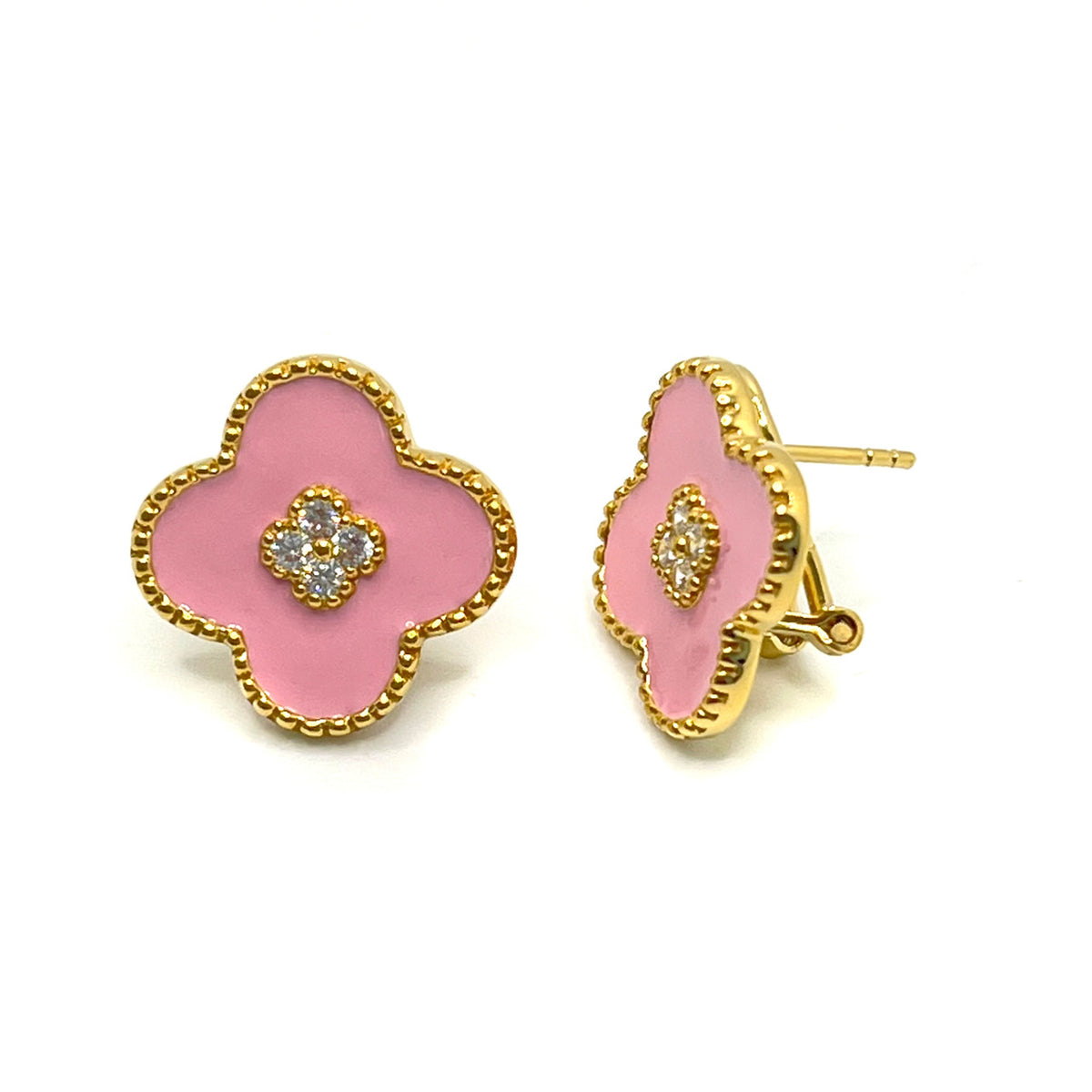 Enamel Clover Studs