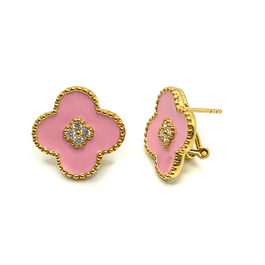 Enamel Clover Studs