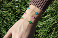 Enamel Clover Bracelet