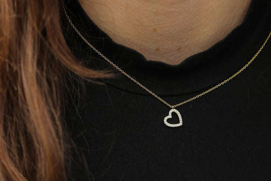 Mini Slanted Heart Necklace