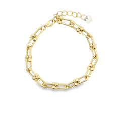 Wide Paperclip Bead Link Bracelet