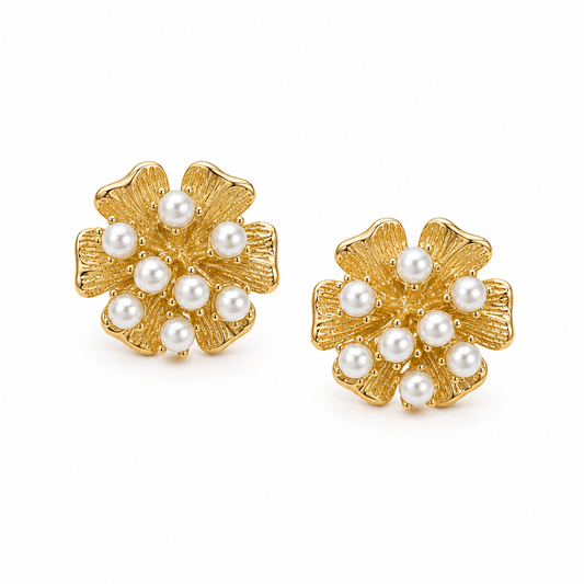 Pearl Bloom Stud Earrings