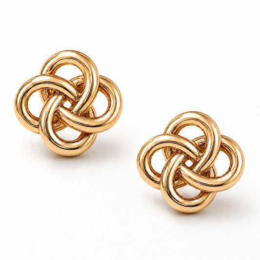 Intertwined Knot Stud Earrings