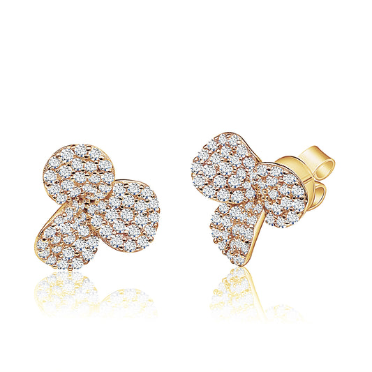 Triple Pave Floral Studs