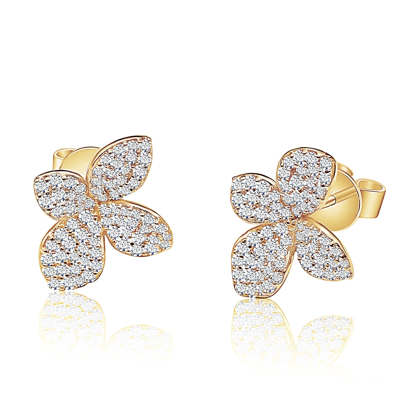 Unique Pave Floral Studs