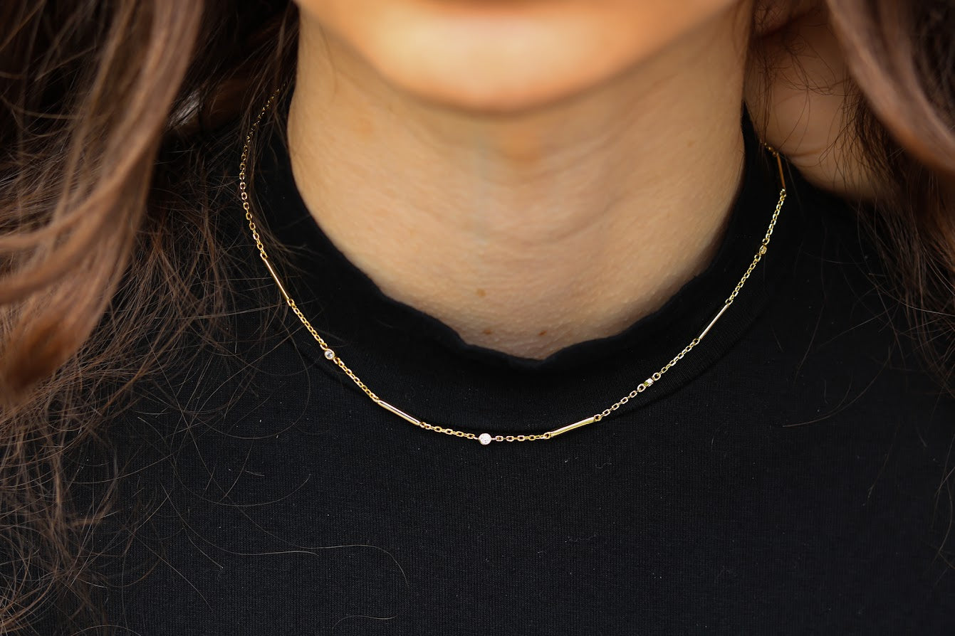 Thin Long Bar Necklace