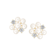 Floral Pearl Cluster Stud Earring