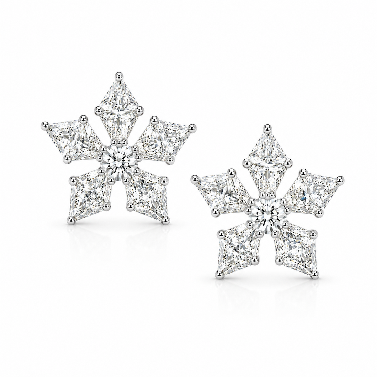 Pointy Floral Stud Earrings
